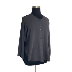 Blanque 0X Plus  Lavender Gray Blazer Jacket Art To Wear Lagenlook Fits L XL 1X